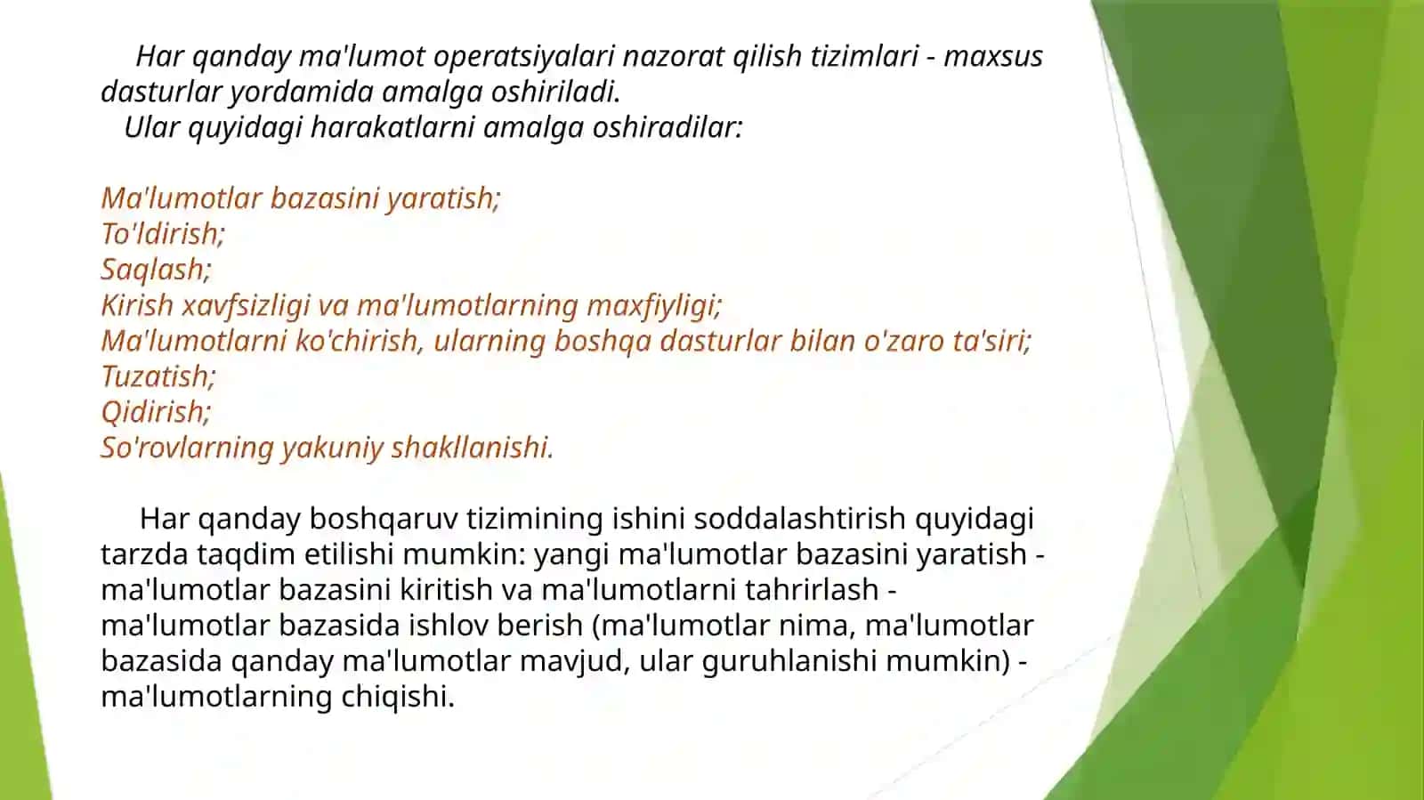 MA’LUMOTLAR VA AXBOROT.MA’LUMOT TURLARI. BOSHLANG’ICH MA’LUMOTLAR 3