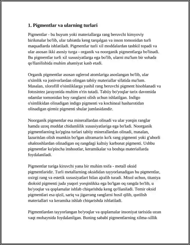 Pigmentlar va ularning turlari 3