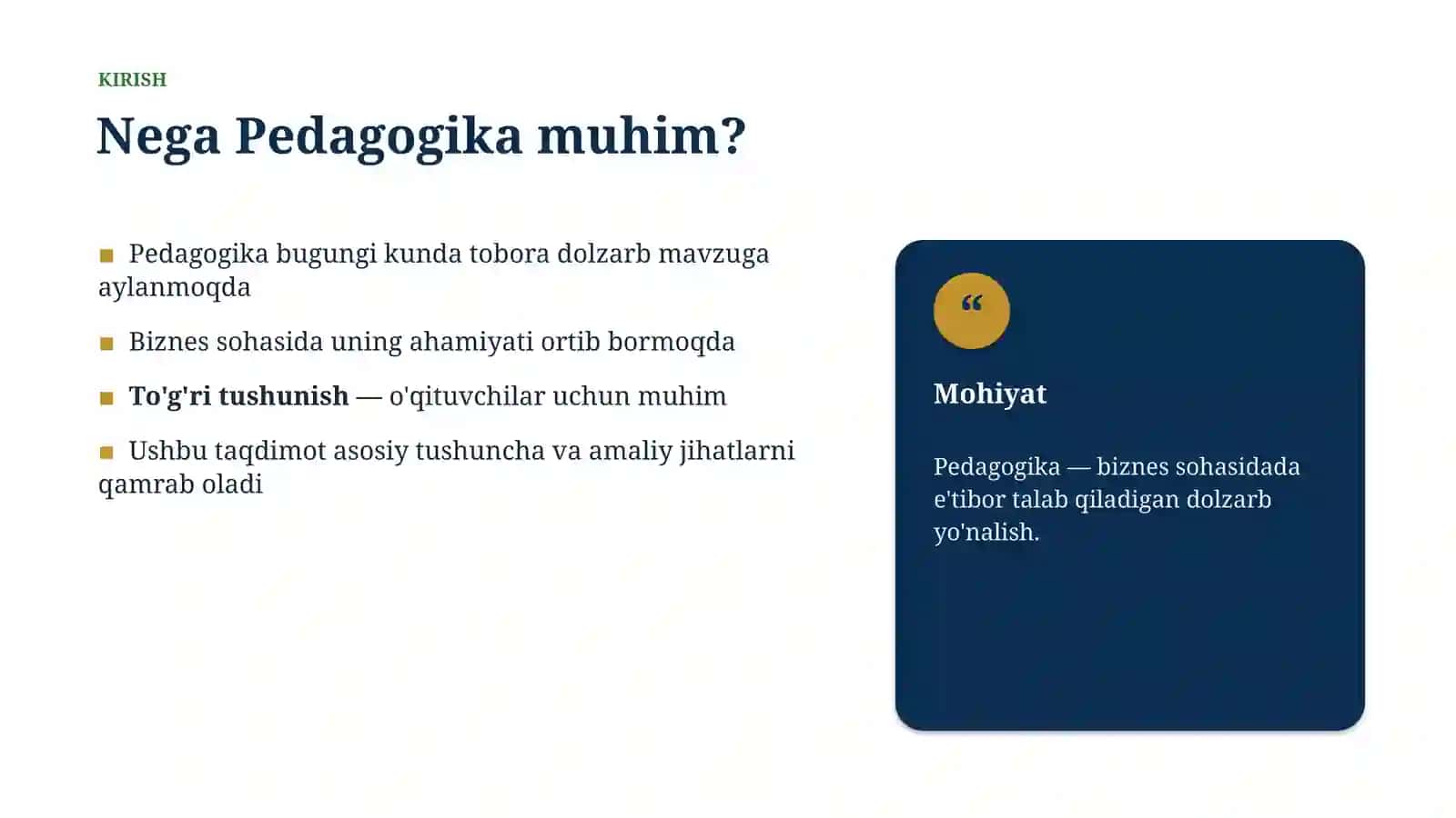 O'qituvchilar uchun Pedagogika 3