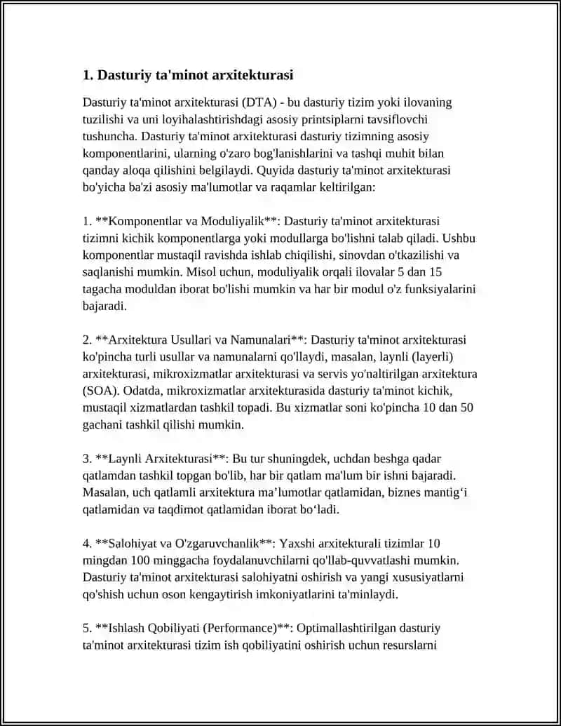 Dasturiy ta'minot arxitekturasi 3