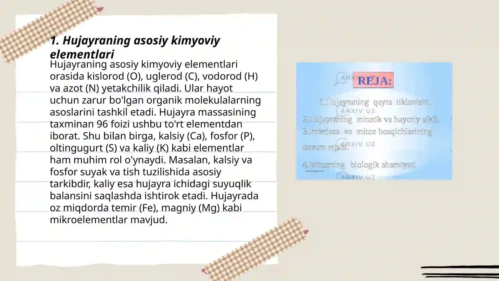 Hujayraning kimyoviy tarkibi 3