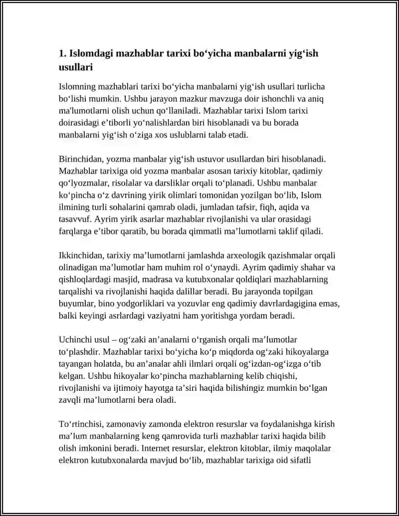ISLOMDAGI MAZHABLAR TARIXIDAN TARIXIY MALUMOTNOMA TOPLASH 3