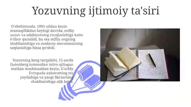 Yozuv va uning korinishlari 3