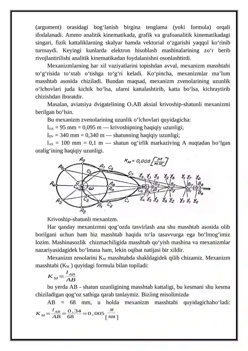 Mexanizmlar kinematikasi grafo-analitik tekshirish 3