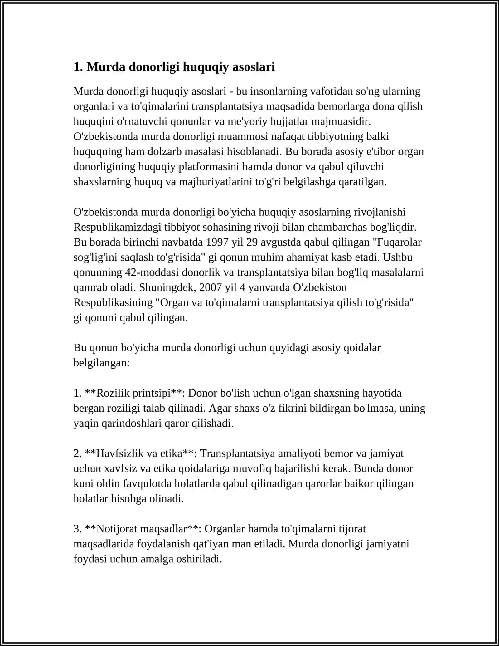 MURDA DONORLIGIDA NOROZILIK PREZUMPSIYASI MODELI 3