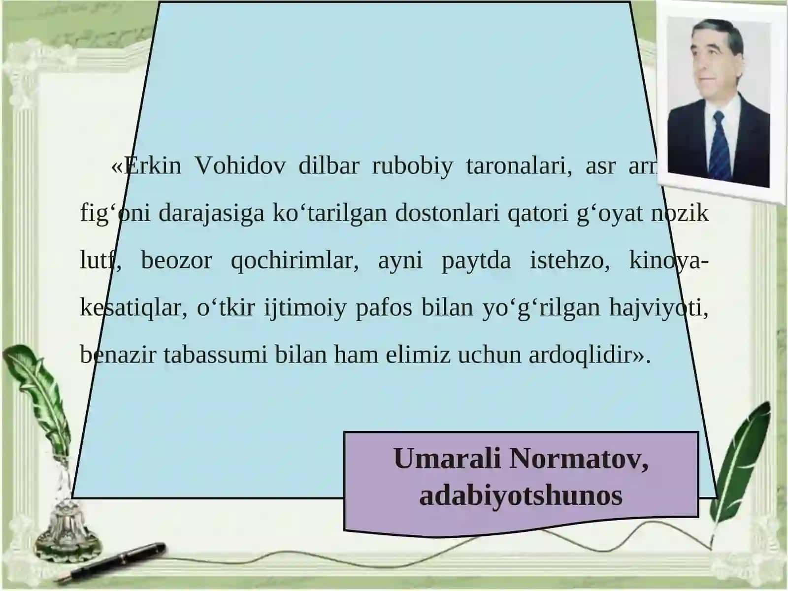 Erkin Vohidov she'riyati 3