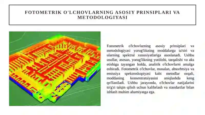 Fotometrik o'lchov usullari. 3