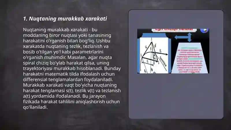 Nuqtaning murakkab xarakati 3