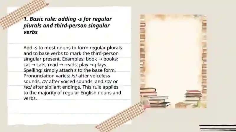 Word-final |s |and |es |- plural and verb endings 3