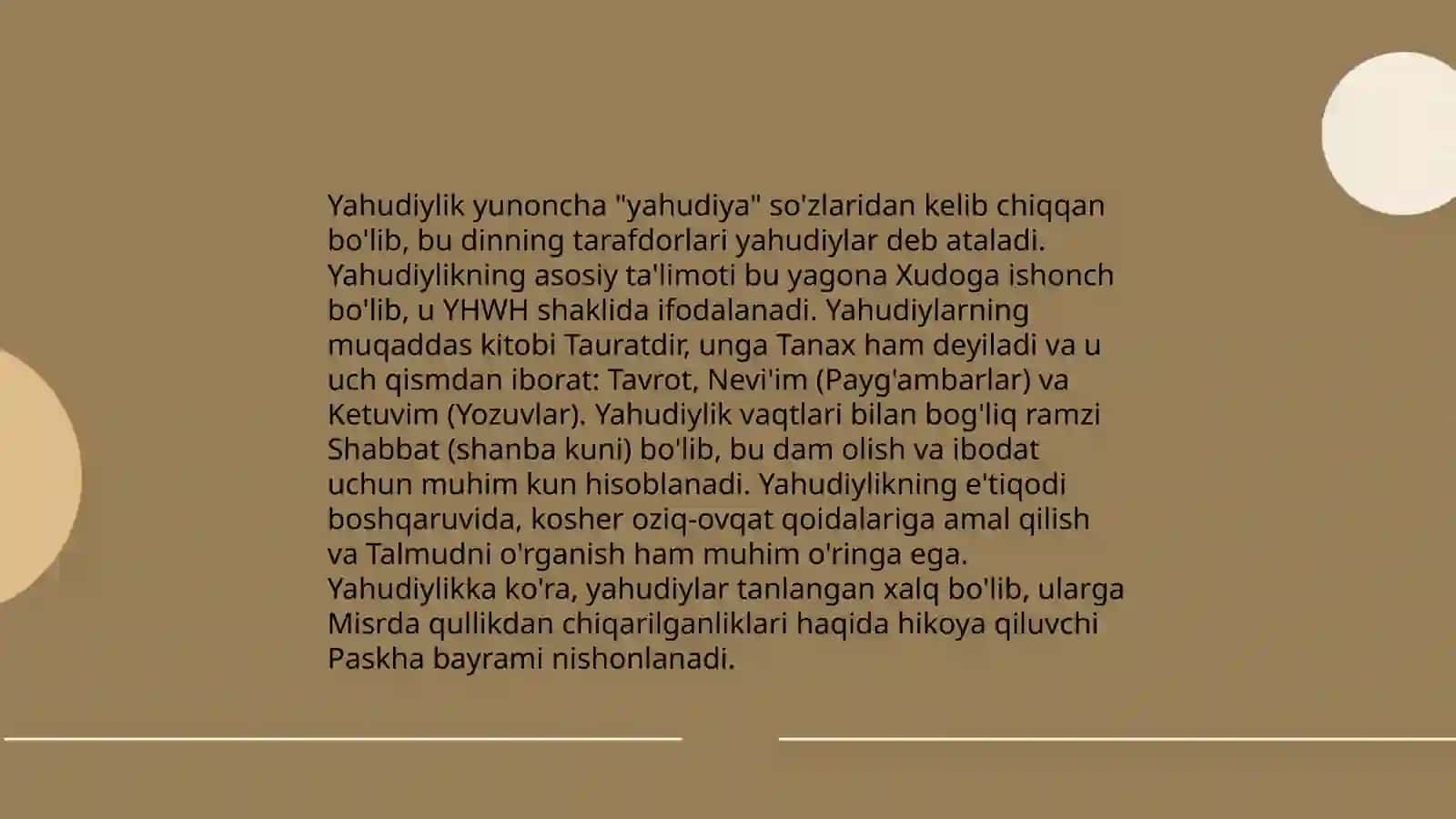 Yahudiylik taʼlimoti an'ana va marosimlari 3