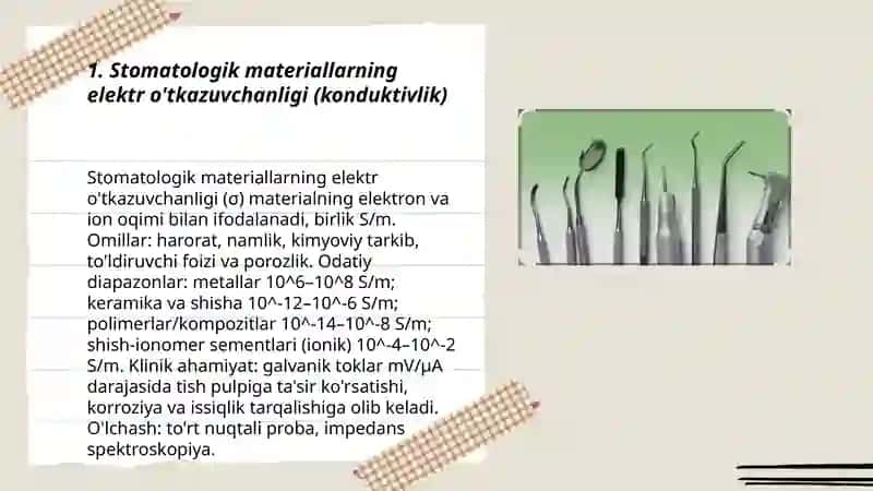 Stomatologik materiallar elektr xossalari 3