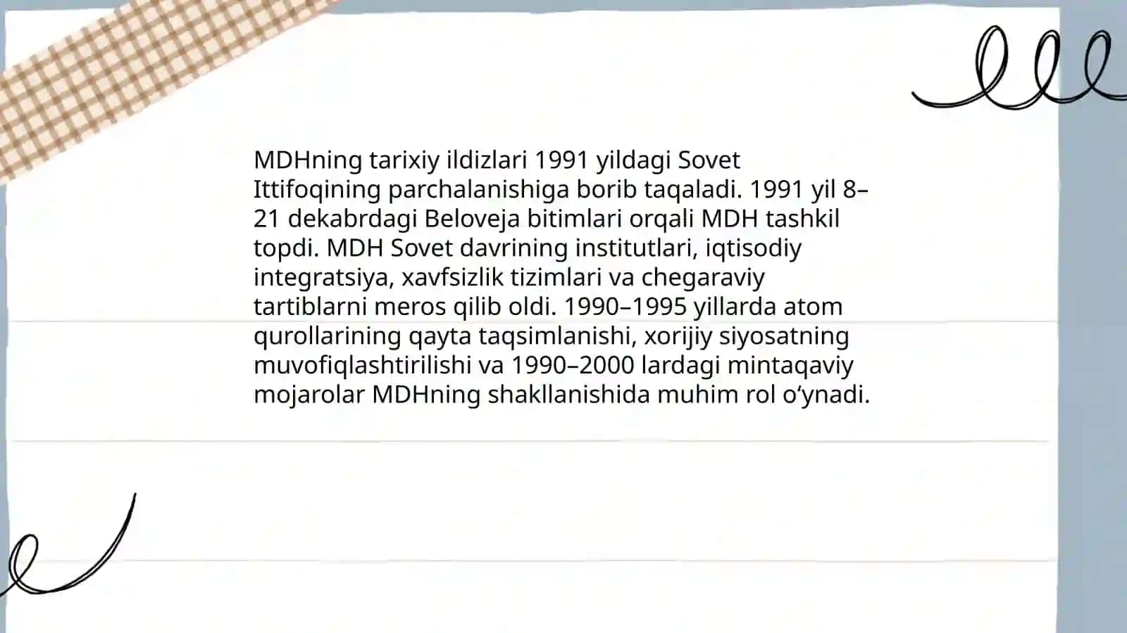 Mustaqil Davlatlar Hamdo'stligining global siyosiy tizimdagi ro'li 3