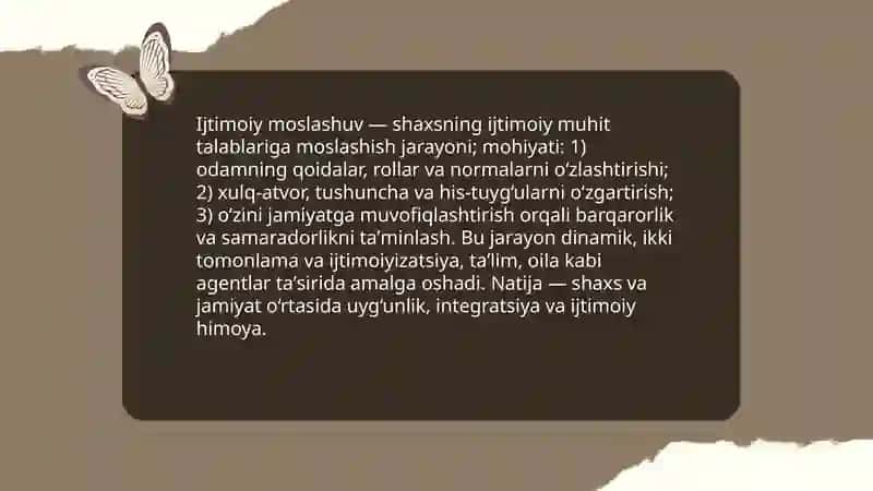 Ijtimoiy moslashuv tushunchasi va uning mazmuni 3