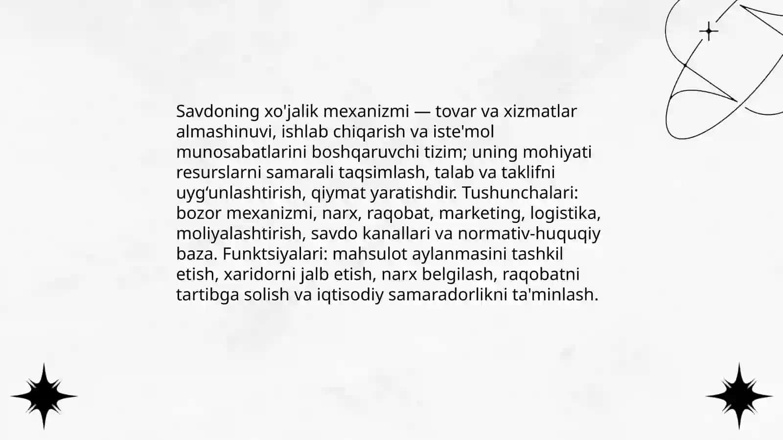 Savdoning xo'jalik mexanizmi 3