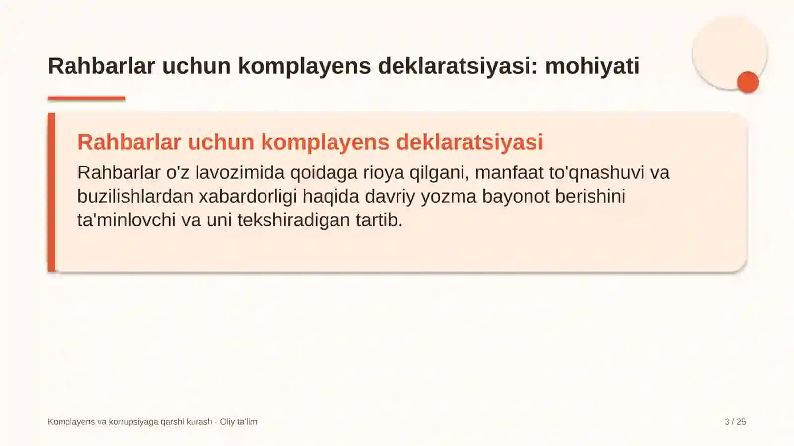 Butik-mehmonxonalarda rahbarlar uchun komplayens deklaratsiyasini joriy etish 3