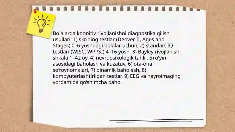 Bolalarda kognitiv rivojlanishni diagnostika 3