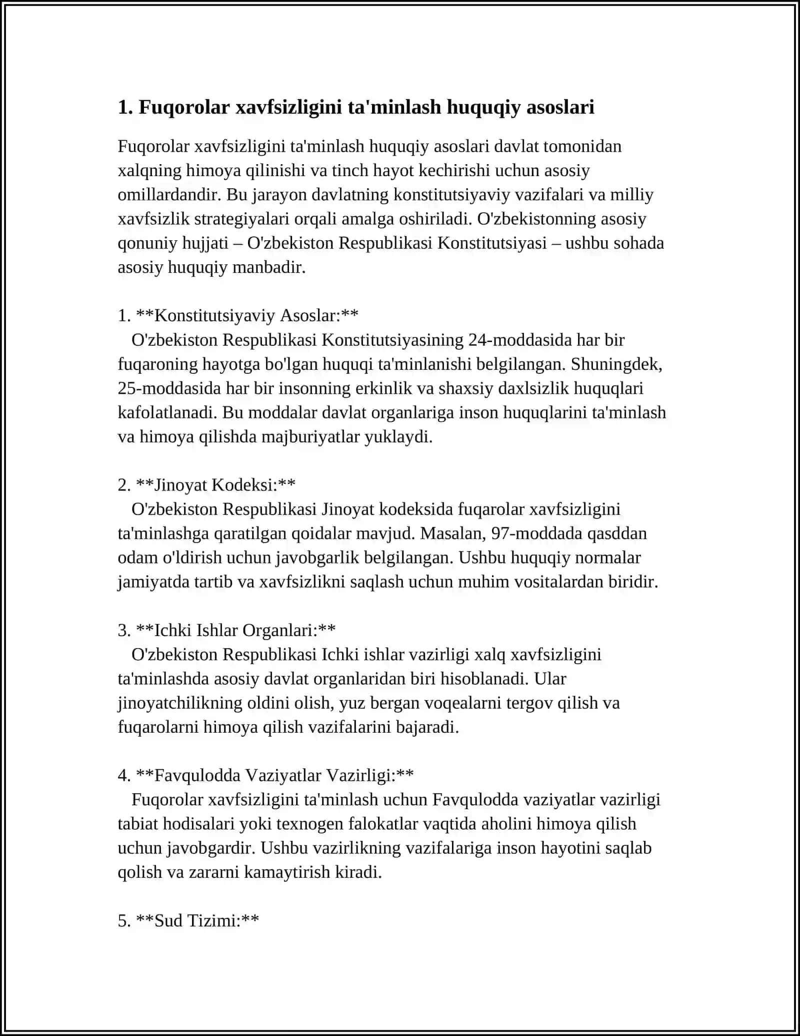 FUQORO MUHOFAZASI BO'YICHA QUBUL QILINGA HUQUQIY MEYORLAR HUJATLAR MOHIYATI 3