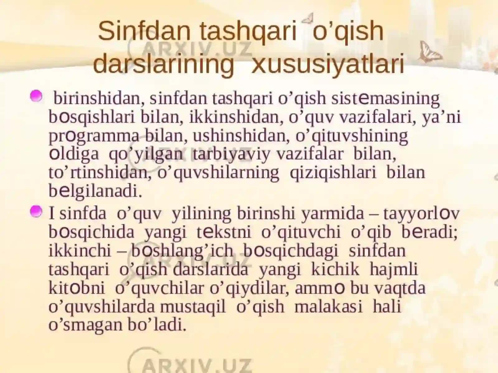 SINFDAN TASHQARI ISHLAR REJASI 3