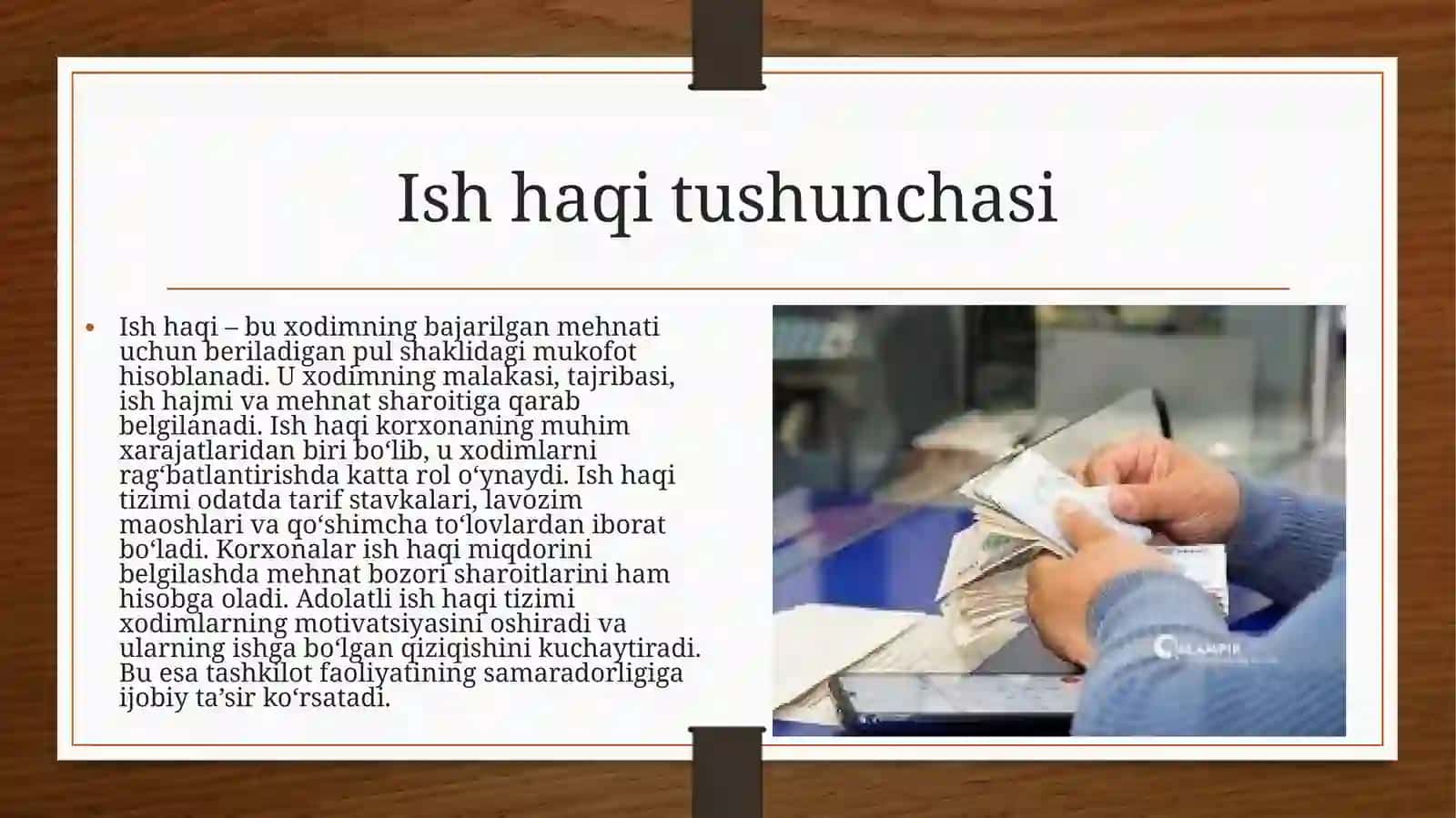 Ish haqi va boshqa to'lovlarini baholash 3
