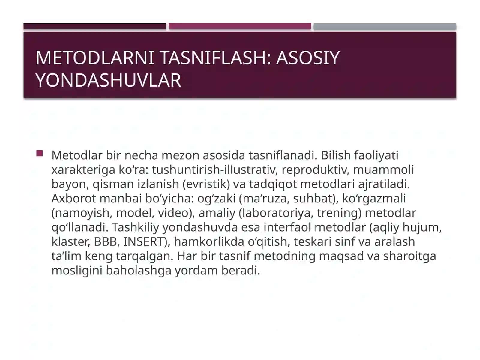 Ta’lim metodlari va vositalarini tahlil qilish 3
