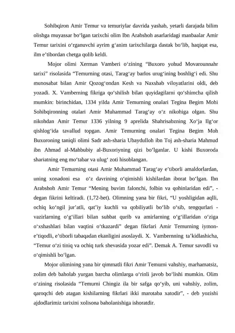 TEMURIYLAR DAVRIDA QASHQADARYO VOHASI 3