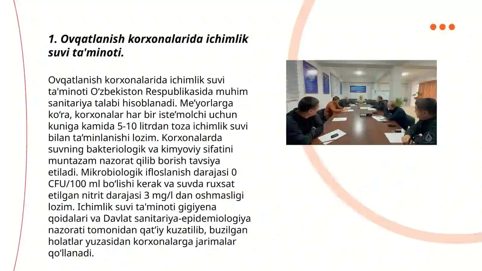 Ovqatlanish korxonalarida ichimlik suvi ta'minoti 3