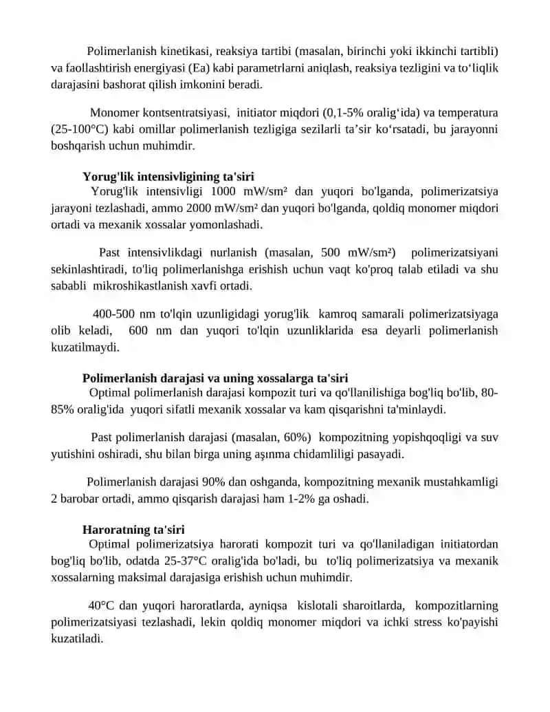 Monomerlar va oligomerlarning roli 3