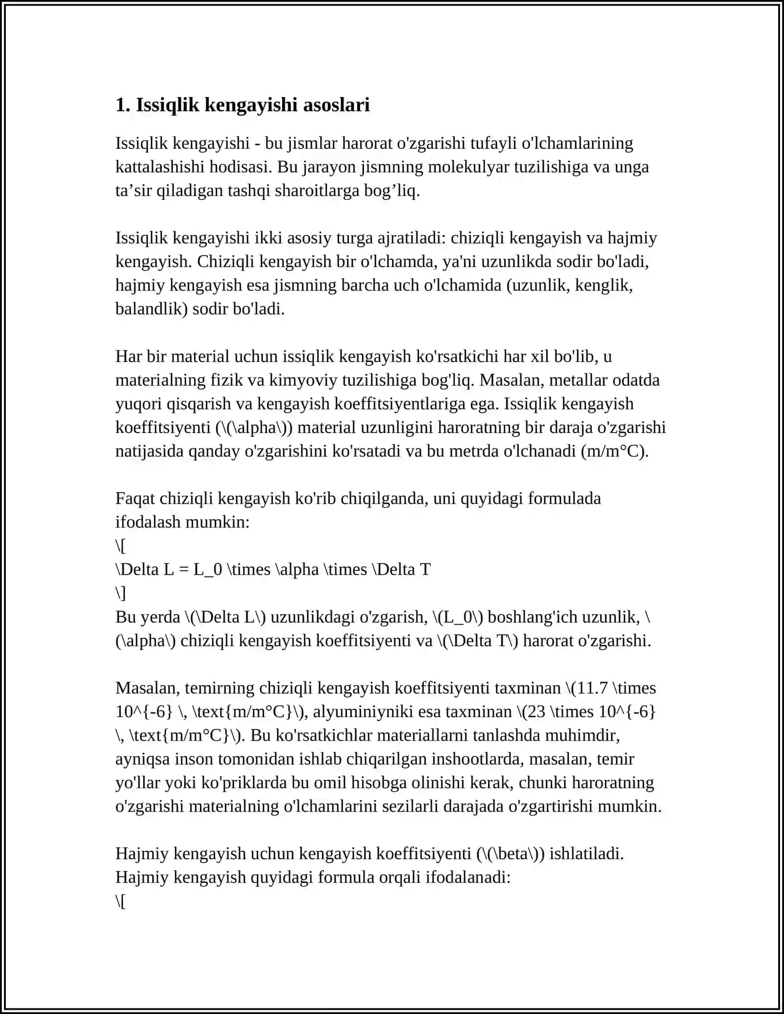 MATERIALLARNING ISSIQLIK KENGAYISHI 3