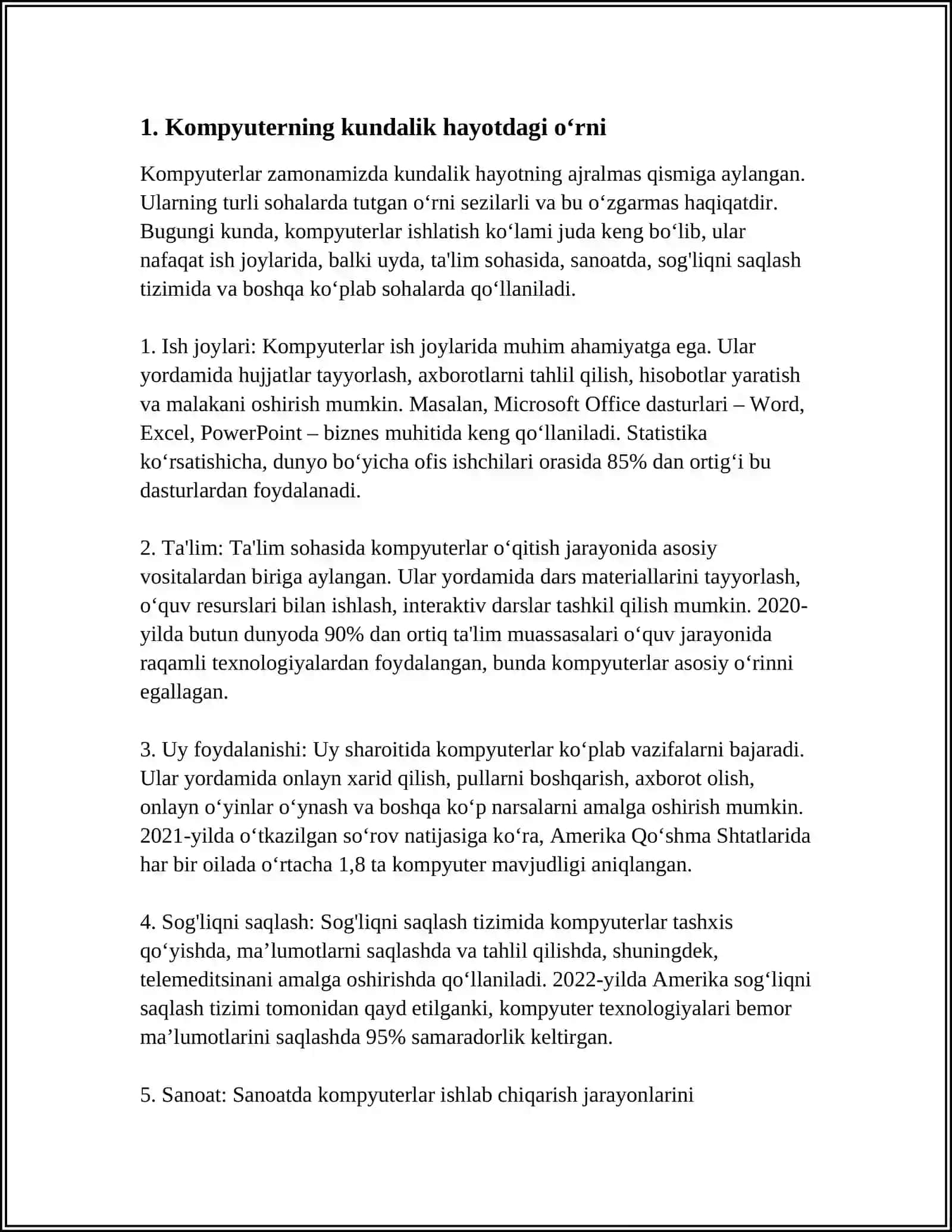 THE ROLE OF COMPUTER 3