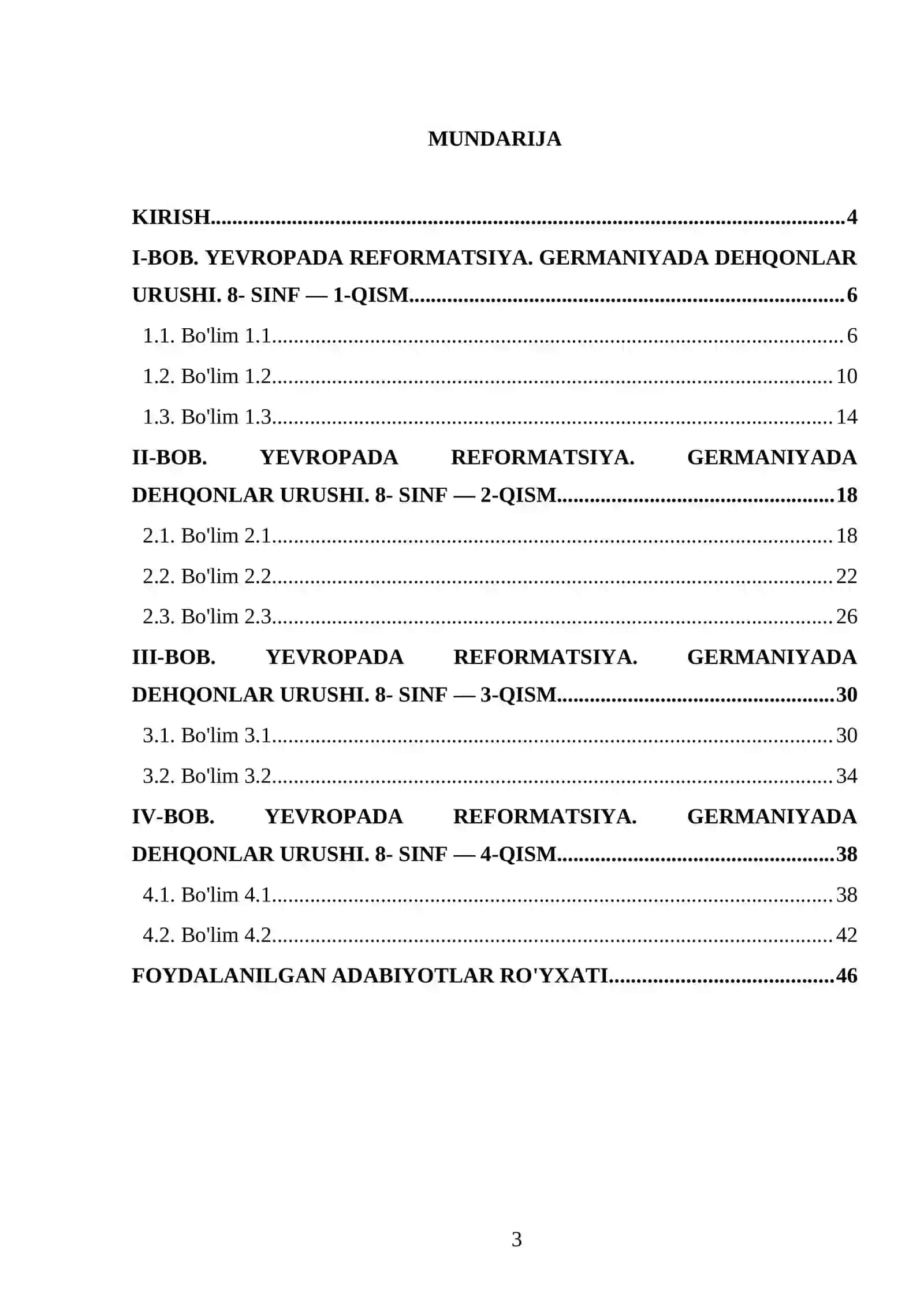YEVROPADA REFORMATSIYA. GERMANIYADA DEHQONLAR URUSHI. 8- SINF 3