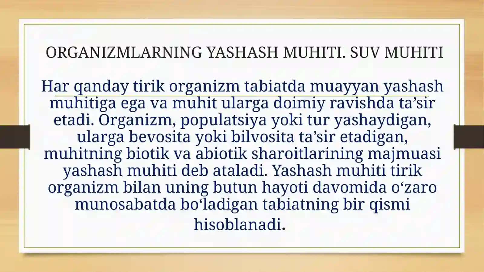 TIRIK ORGANIZIMLARNING YASHASH MUHITLARI 3
