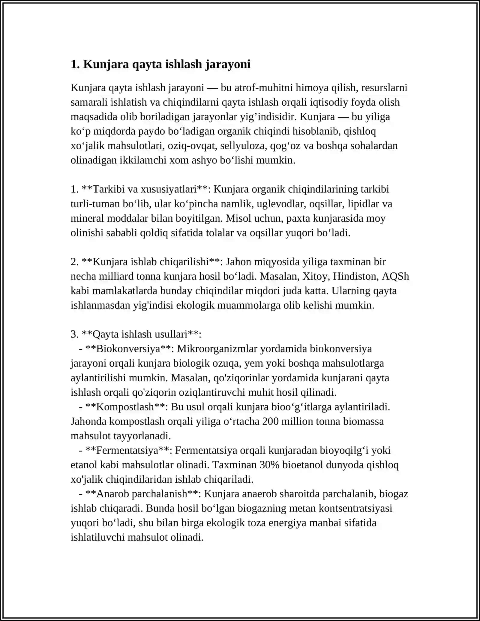 Kunjara Qayta Ishlash 3