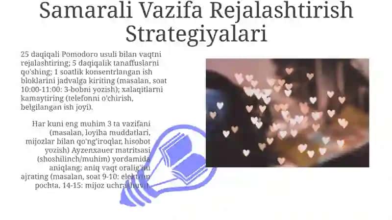 Samarali Vazifa Rejalashtirish Strategiyalari 3