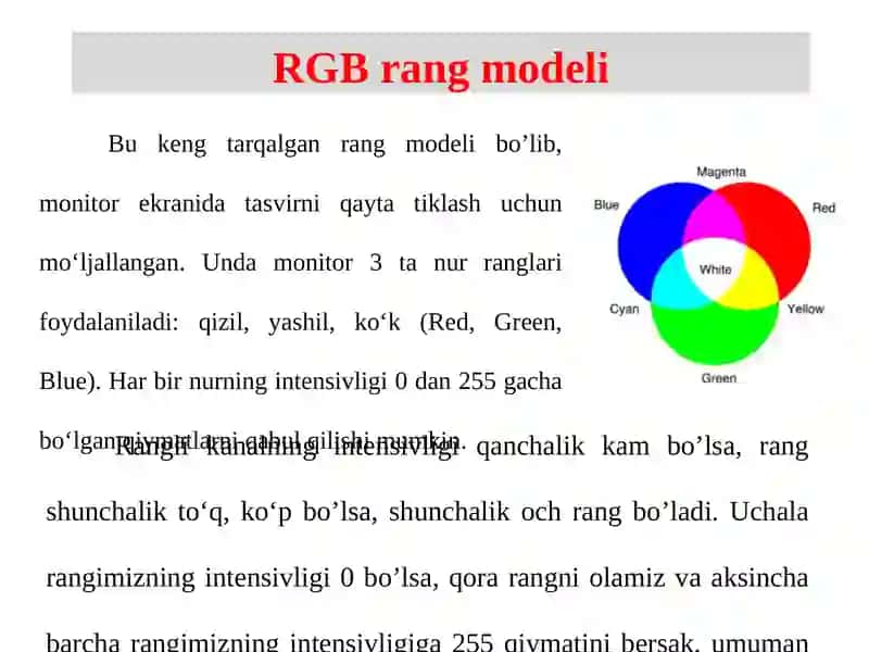 RANG MODELLARI 3