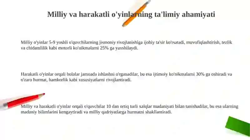 Milliy va harakatli o'yinlar 3