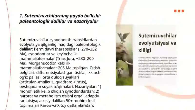 Sutemizuvchilar ekalogiyasi,kelib chiqishi va evolutsiyasi 3