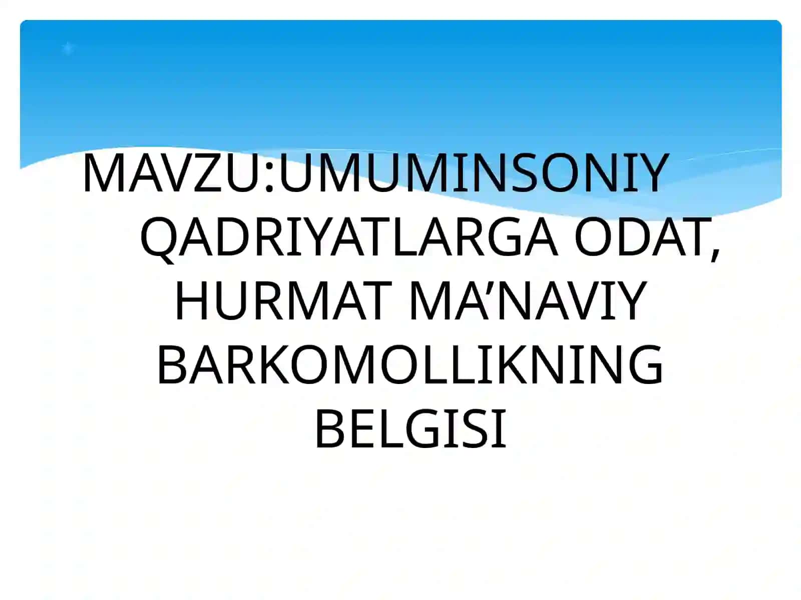 MA'NAVIYAT ASOSLARI VA DINSHUNOSLIK 3