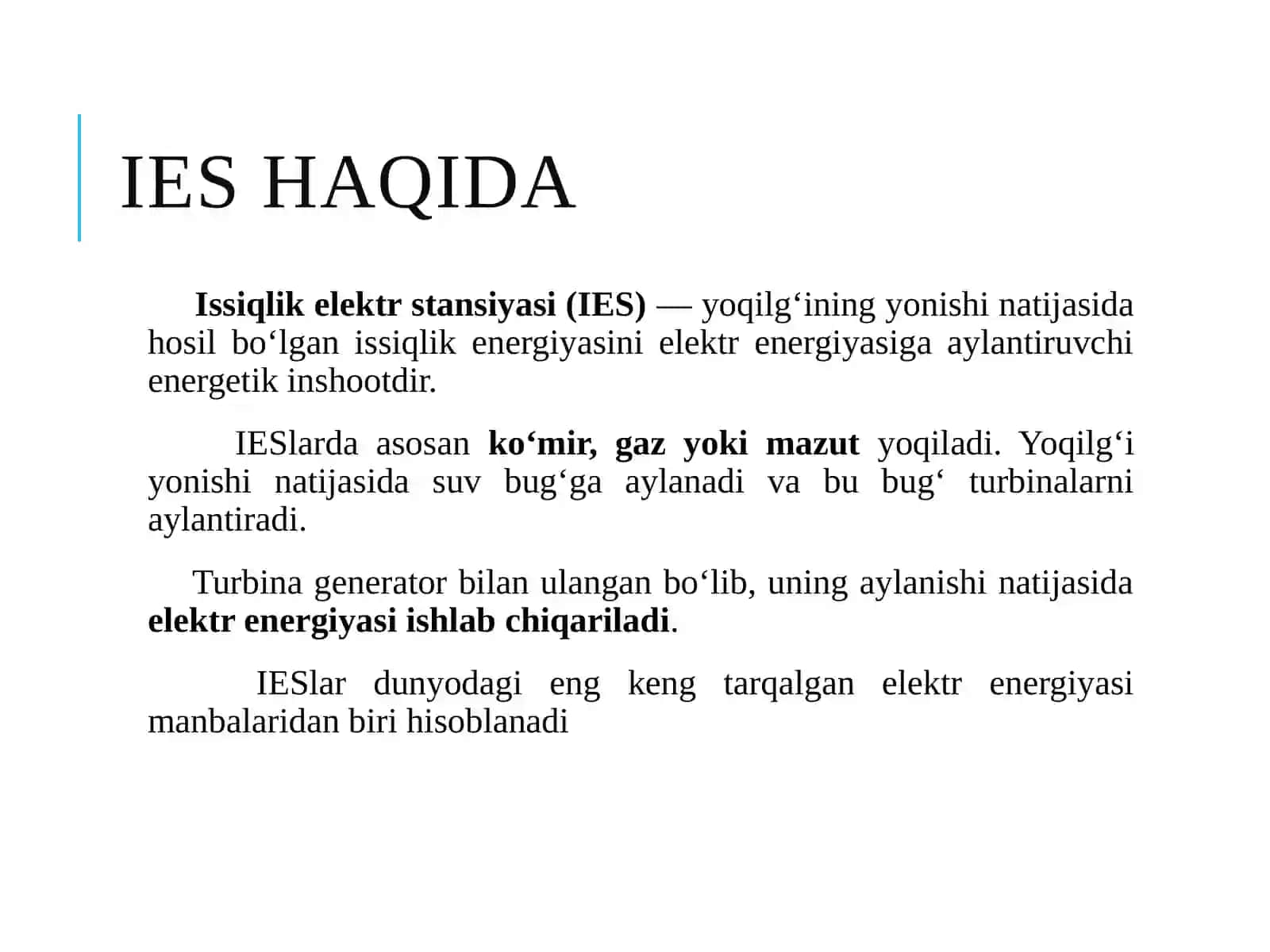 Issiqlik Elektr Stansiyasi (IES) 3