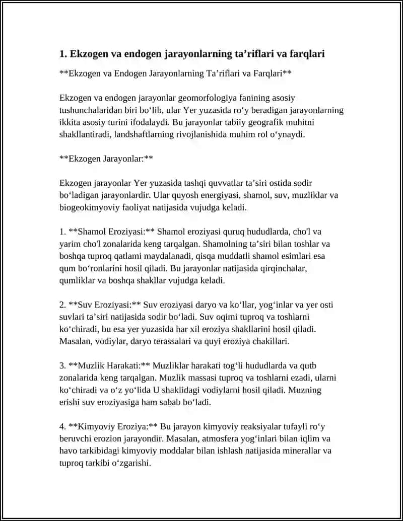 Ekzogen va Endogen Jarayonlarning Ta’riflari va Farqlari 3