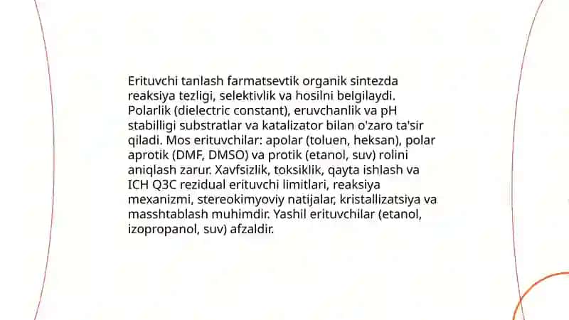 Organik birikmalar sintezida optimal sharoitlarni tanlash 3