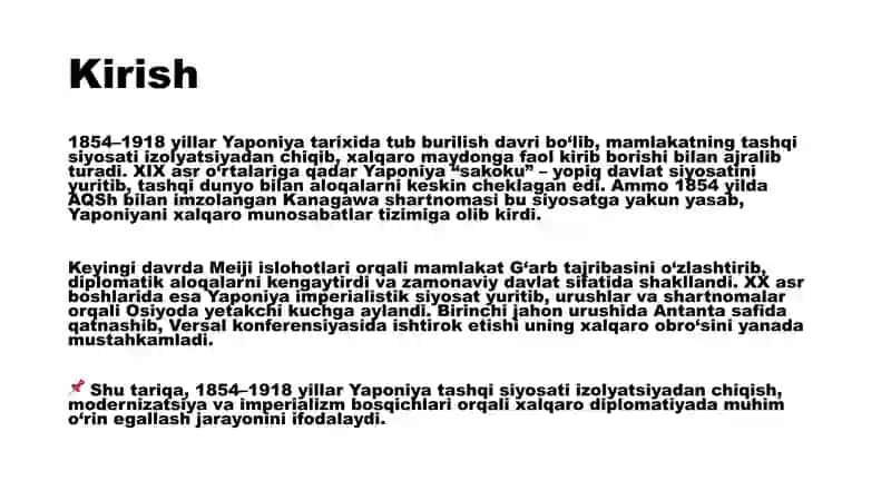 1854–1918 YILLARDA YAPONIYA TASHQI SIYOSATI 3