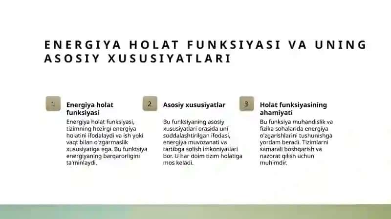 Energiya Holat Funksiyasi 3