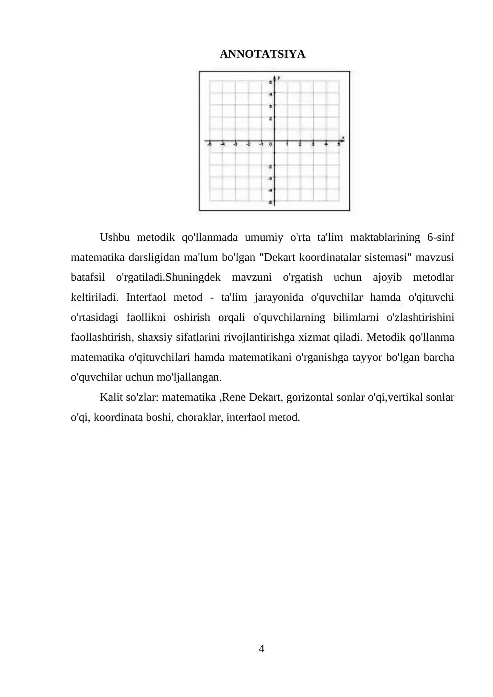 DEKART KOORDINATALAR SISTEMASINI O'RGATISH USULLARI 3