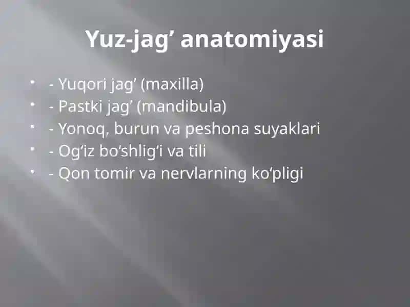 Yuz-jag’ sohasidagi jarohatlar 3