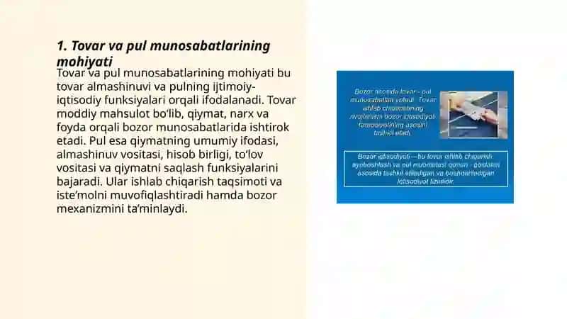 Tovar va Pul munosabatlari 3
