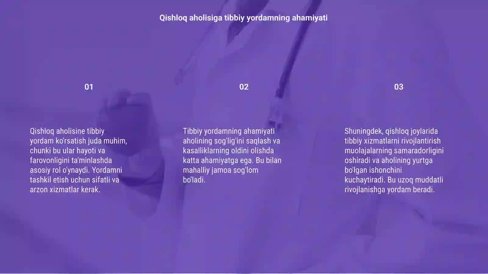 Qishloq aholisiga tibbiy yordam ko'rsatishni tashkil etish 3