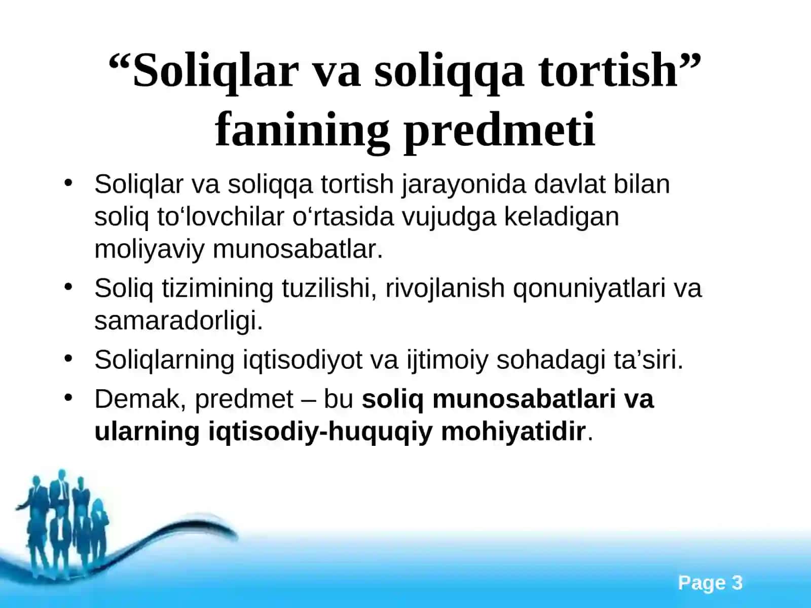 Soliqlar va soliqqa tortish 3