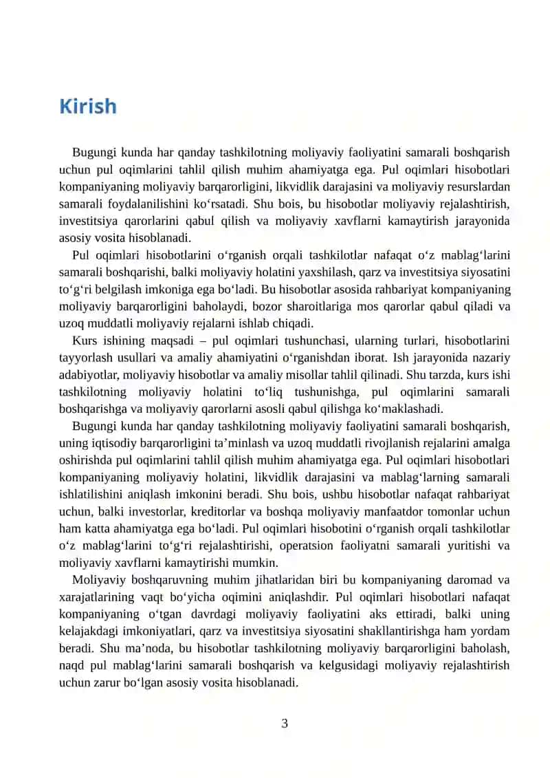 Pul Oqimlari Tushunchasi 3