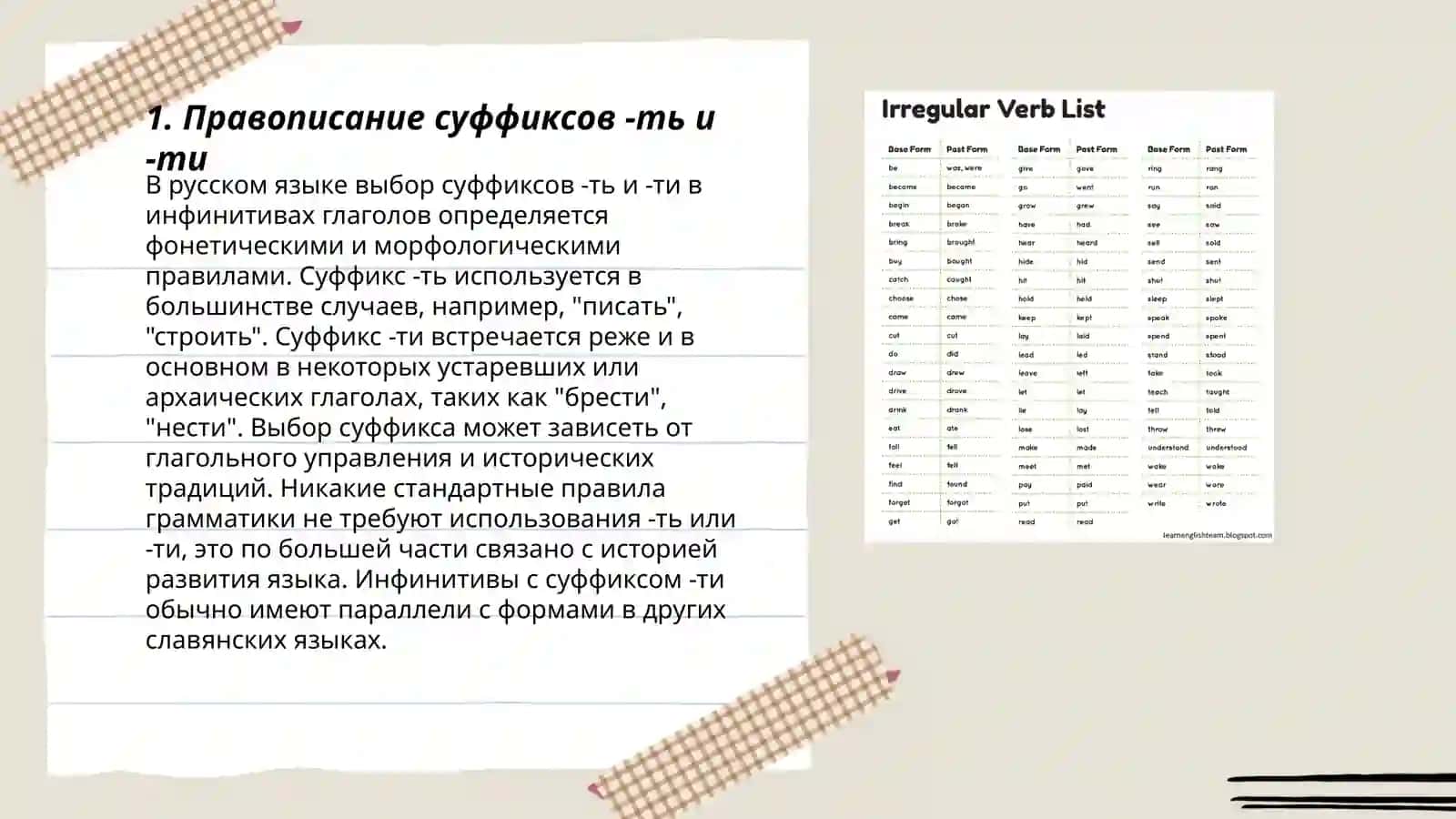 Правописание глаголов 3