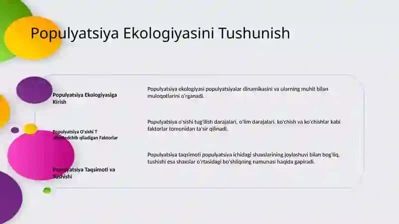 Populyatsiyalar Ekologiyasi 3
